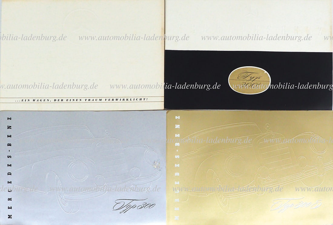 MERCEDES-BENZ Mixed lot of 3 Mercedes-Benz Type 300S sales catalogs, 2x Mercedes-Benz Type 300, and (1 of 1)