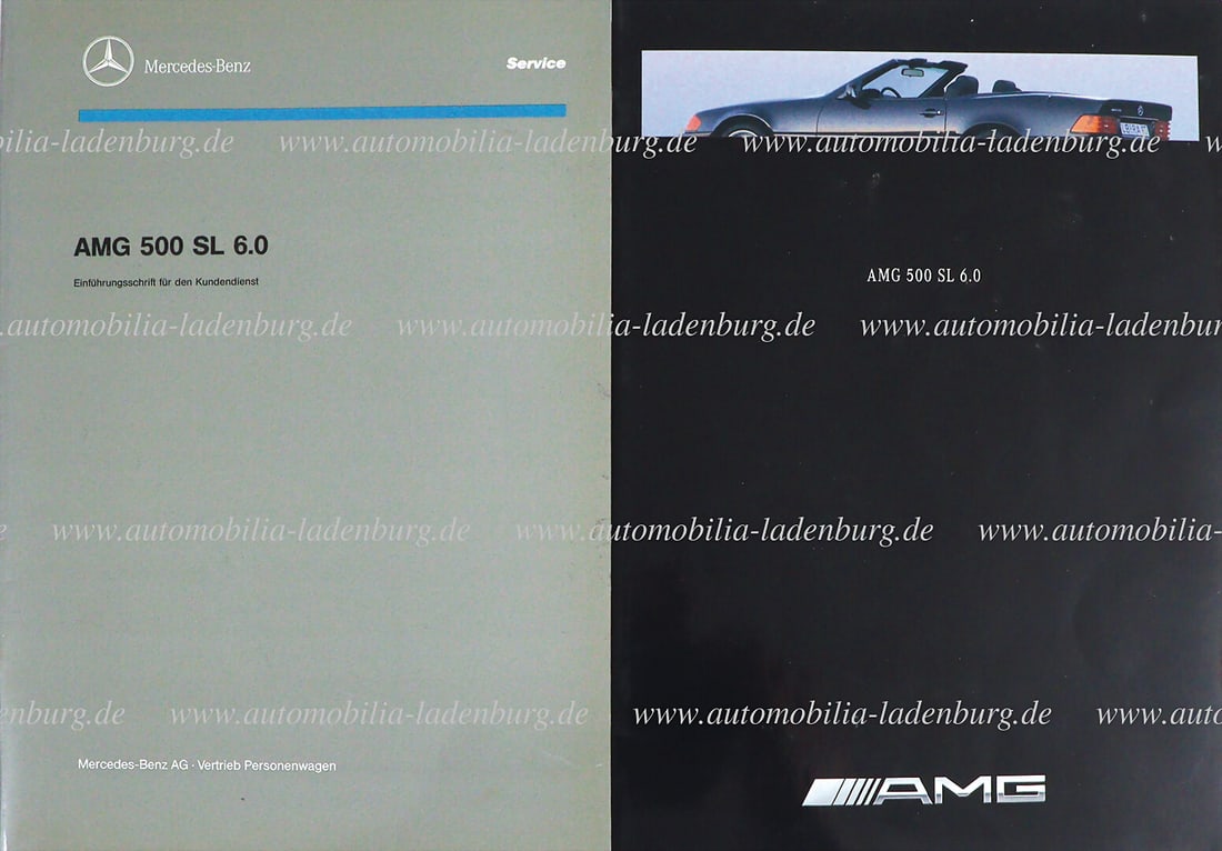 MERCEDES-BENZ / AMG Mixed lot 2 pcs. including sales brochure AMG 500 SL 6.0, 16 pages, en. Text, (1 of 1)