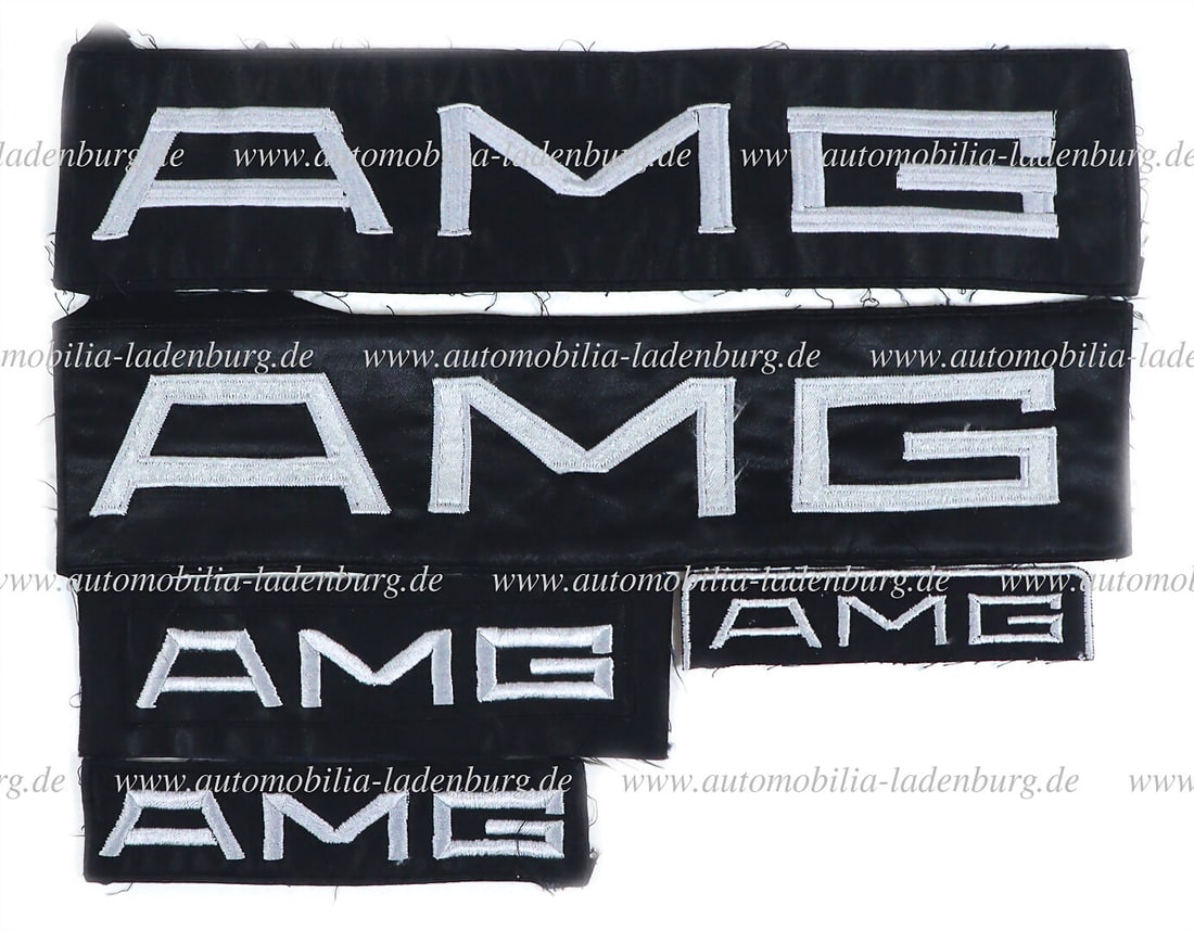 AMG 1986 mixed lot of 5 AMG patches from a mechanic overall from the 1986 DTM season, including 2x: AMG 1986 mixed lot of 5 AMG patches from a mechanic overall from the 1986 DTM season, including 2x 6.5x28 cm. and 3x smaller ones in various formats German Description AMG 1986 Konvolut 5 AMG Aufn