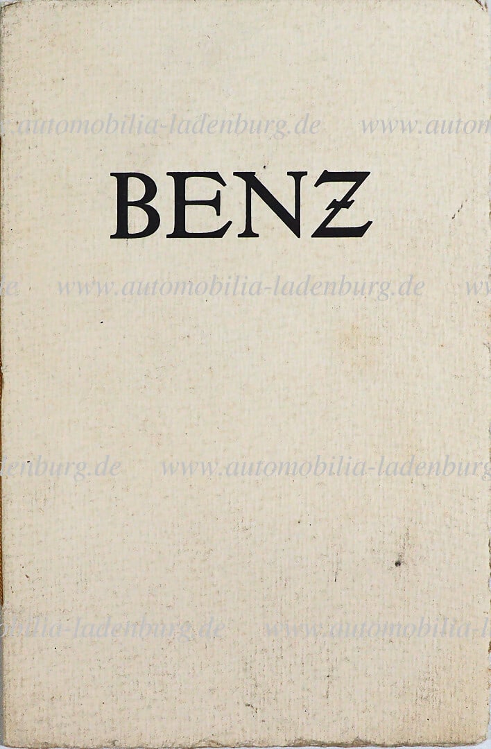 BENZ & CIE 1913, sales catalog cord-bound "Benz Automobile", model program 8/20, 10/30, 16/40, (1 of 2)