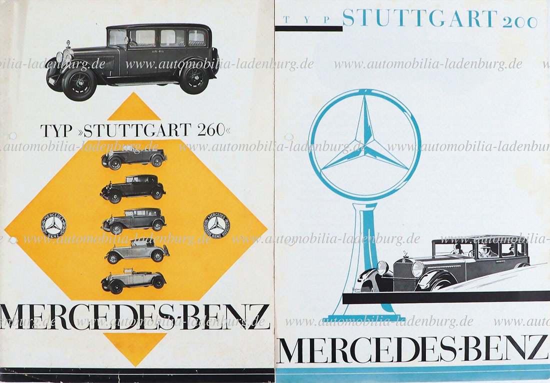 MERCEDES-BENZ mixed lot of 2 folding brochures Mercedes-Benz type "Stuttgart" 260, as well as type (1 of 1)