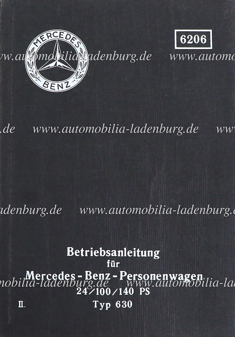 MERCEDES BENZ 1929, operating instructions Mercedes Benz passenger car 24/100/140 hp type 630, (1 of 1)