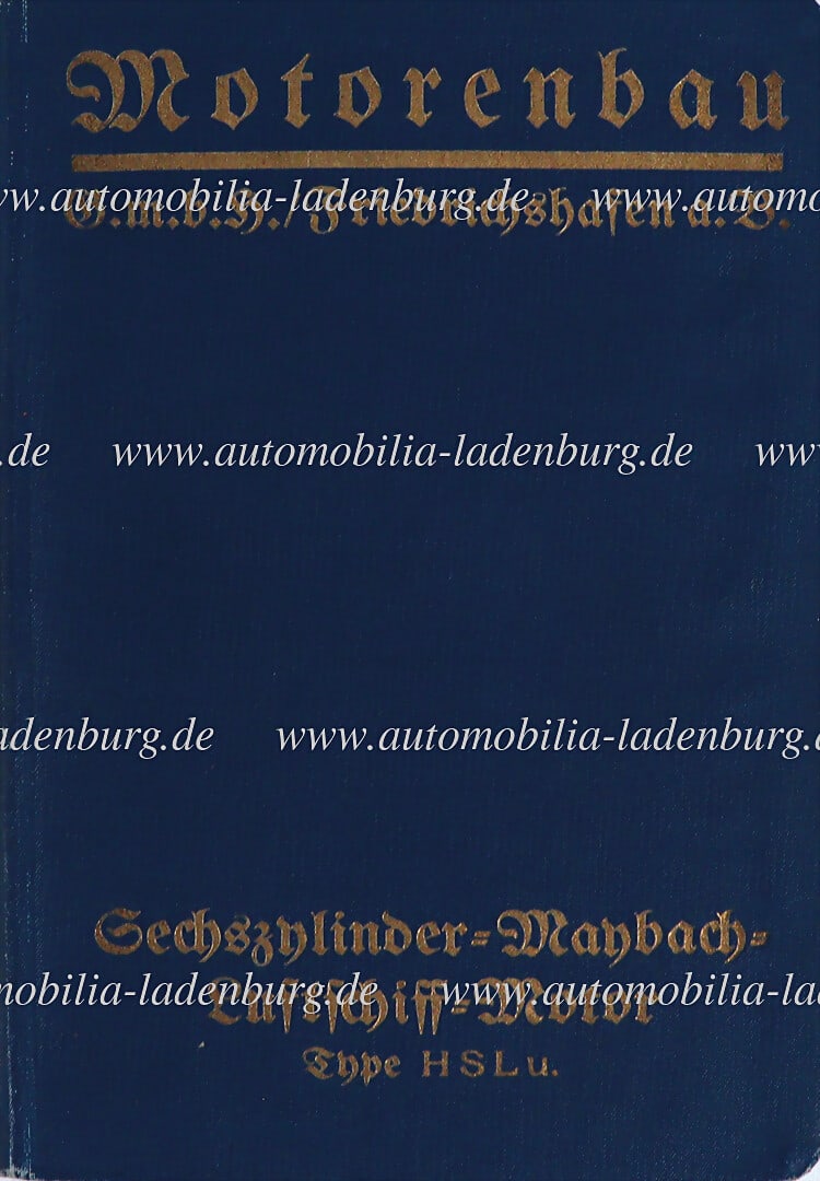 MAYBACH 1915, description, operating and assembly instructions for the 240 hp six-cylinder Maybach (1 of 1)