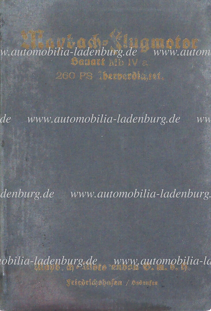 MAYBACH 1917, description, sales and assembly instructions for the Maybach aircraft engine type Mb (1 of 1)