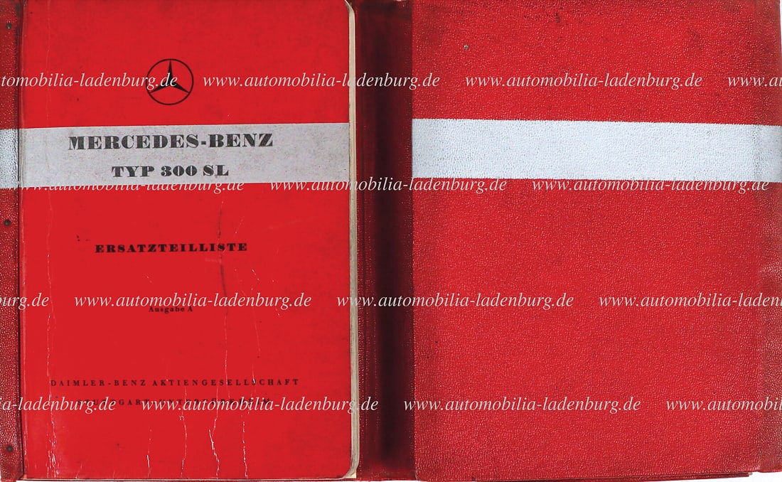 MERCEDES-BENZ January 1955, folder with spare parts list issue A Mercedes-Benz type 300SL, en. Text, (1 of 1)