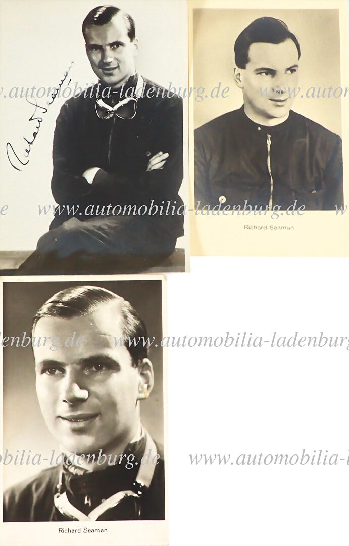 MERCEDES-BENZ / RICHARD SEAMAN Hand-signed original b/w photograph Richard Seaman, 15x10,5cm, plus (1 of 2)