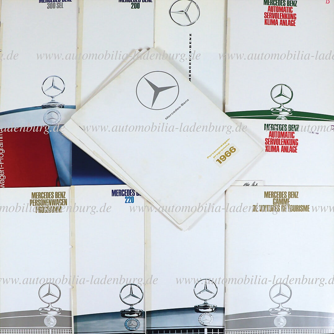 MERCEDES-BENZ Mixed lot of 20 sales brochures 60s-80s, including e.g. Mercedes-Benz 300SE, 300SEL, (1 of 1)