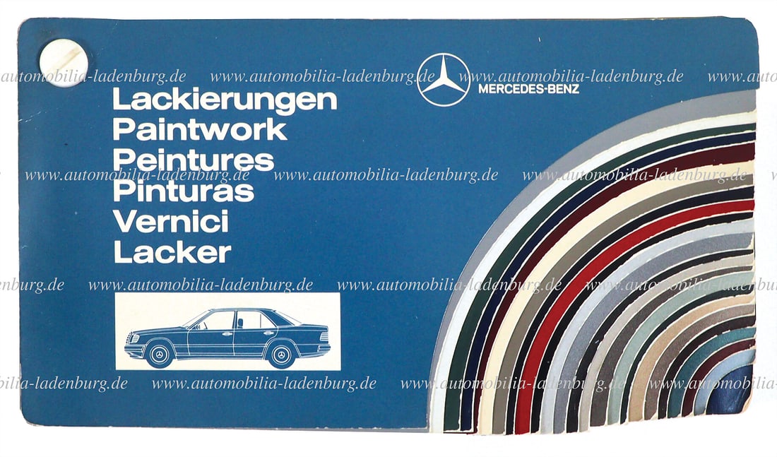 MERCEDES-BENZ Interior paint sample card with 24 paint sample colors for Mercedes-Benz, including (1 of 1)