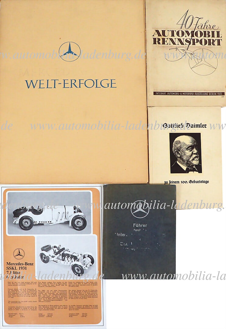 MERCEDES-BENZ Mixed lot of 5 pieces including brochure "40 Years of Automobile Racing" for the (1 of 1)