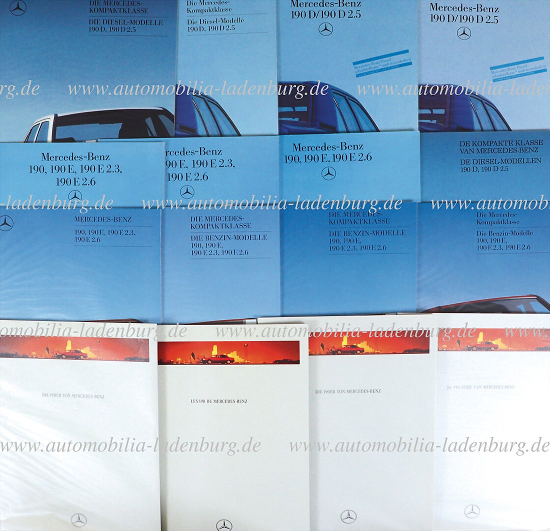 MERCEDES-BENZ 80s, large bundle, 3 archive folders with a total of approx. 100 sales catalogs/ (1 of 2)