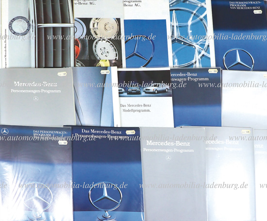 MERCEDES-BENZ 80s/2000s, large bundle of 3 archive folders with a total of approx. 140 sales (1 of 2)