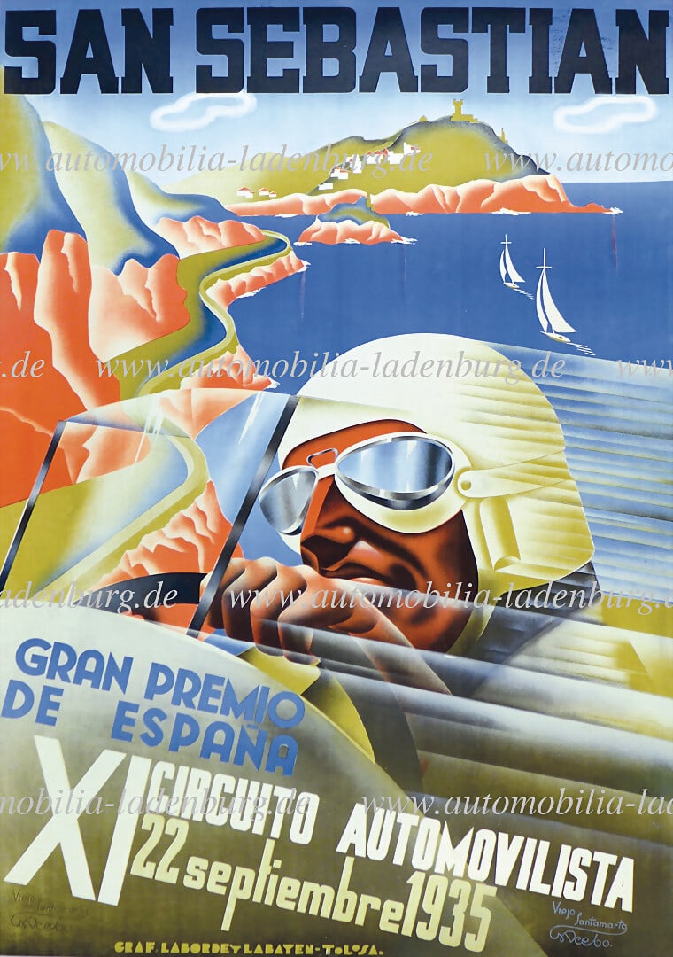 GRAN PREMIO SAN SEBASTIAN / MERCEDES-BENZ 1935, original event poster "XI Gran Premio Espana San (1 of 1)