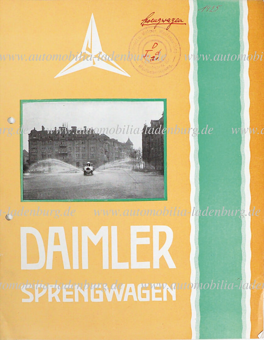DAIMLER MOTORS COMPANY 1925, sales brochure "DAIMLER Sprengwagen", 8 pages, perforated, good (1 of 1)