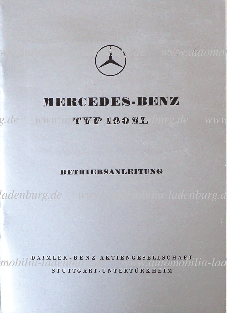 MERCEDES-BENZ 1956, operating instructions for type 190 SL, edition C, with engine oil insert sheet, (1 of 1)