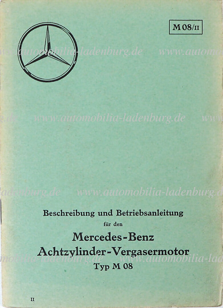 MERCEDES-BENZ 1944, description and operating instructions M 08/II, for eight-cylinder carburetor (1 of 1)