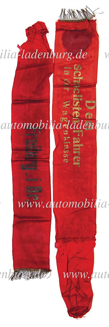 MANFRED VON BRAUCHITSCH / MERCEDES BENZ Victory ribbon "To the fastest driver in the Freiburg i. Br. (1 of 1)