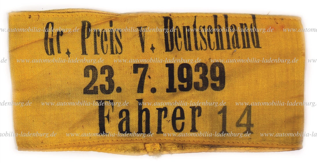 MANFRED VON BRAUCHITSCH / MERCEDES BENZ Grand Prix of Germany 1939, driver's armband Manfred von (1 of 1)