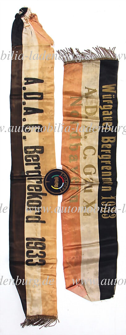MANFRED VON BRAUCHITSCH / MERCEDES BENZ Collection of two winner's ribbons (only one part each), (1 of 1)