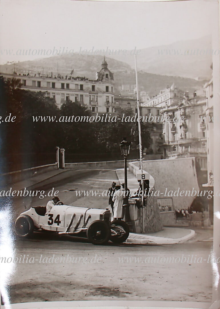 MERCEDES-BENZ Original b/w photo of Rudolf Caracciola on Mercedes-Benz Type SSK, GP Monaco 1929, (1 of 2)
