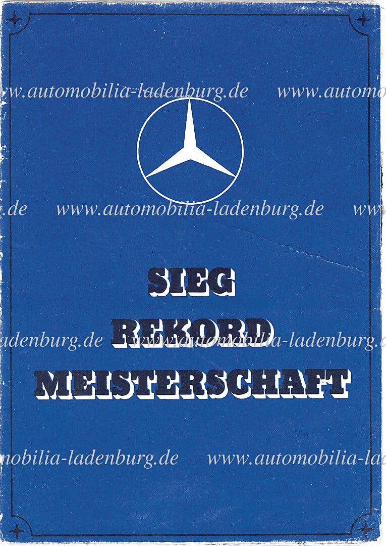 MERCEDES-BENZ 1939, folding brochure "Sieg Rekorde Meisterschaft", 8 pages, German text, good (1 of 4)