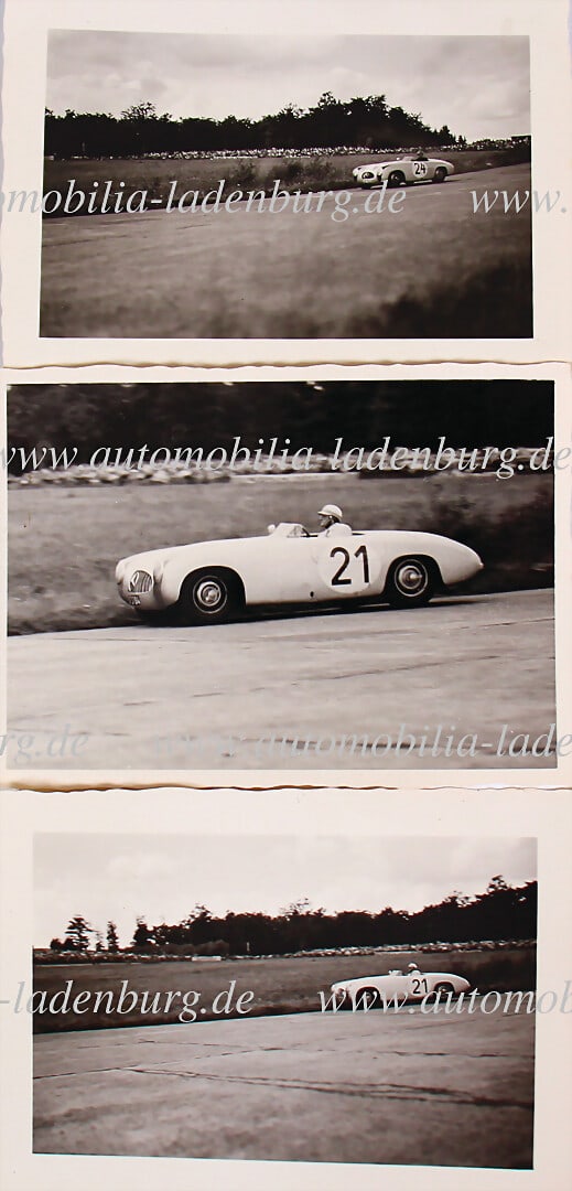 MERCEDES-BENZ Mixed lot of 3 original b/w photographs of the 1952 German Grand Prix for sports cars, (1 of 2)