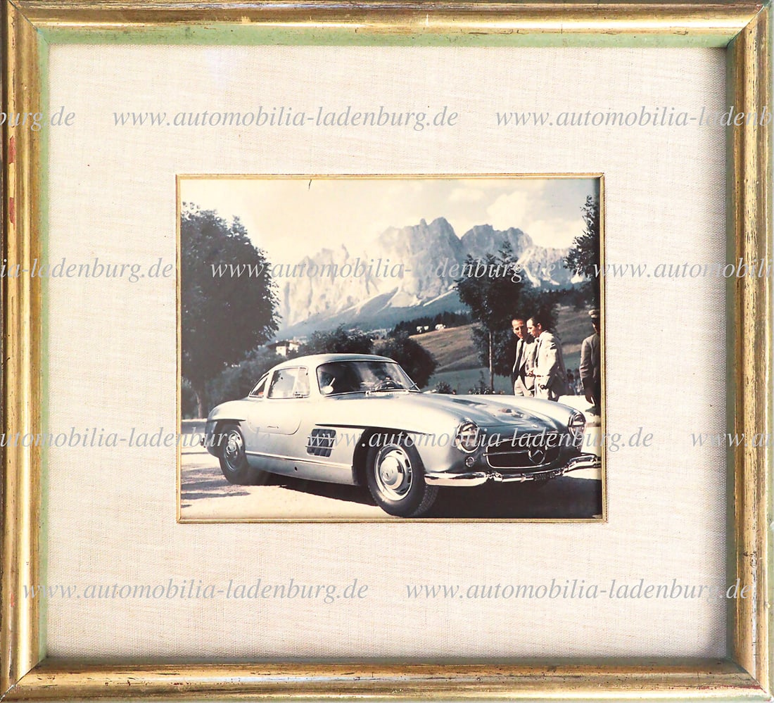 MERCEDES-BENZ beautiful original color photograph Mercedes-Benz Type 300SL, framed in passe-partout, (1 of 1)