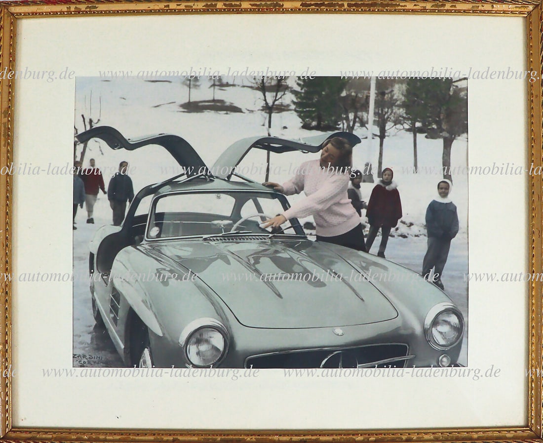 MERCEDES-BENZ original color photograph Mercedes-Benz Type 300SL, 25x31cm, framed German (1 of 1)