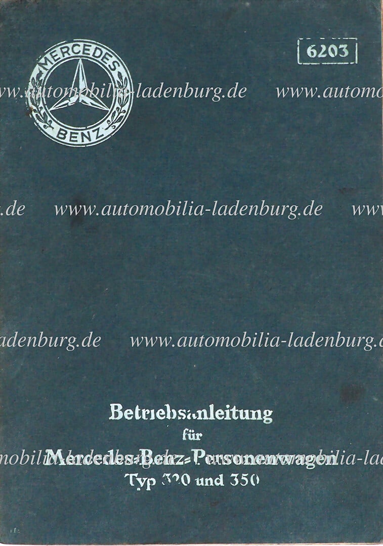 MERCEDES-BENZ 1928, operating instructions Mercedes Benz type 320 (W04) and 350 (W09), slightly (1 of 1)