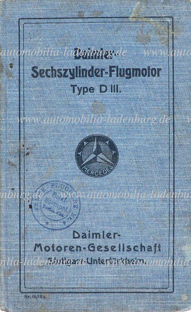 DAIMLER MOTORS COMPANY 1916, description, operating instructions, assembly instructions, memo sheets (1 of 1)