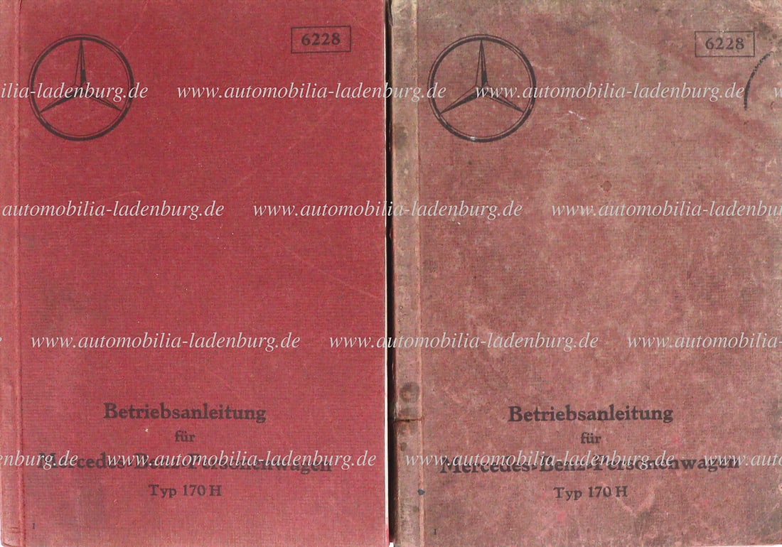 MERCEDES-BENZ 1936, mixed lot of two instruction manuals for Mercedes-Benz passenger car type 170H, (1 of 1)