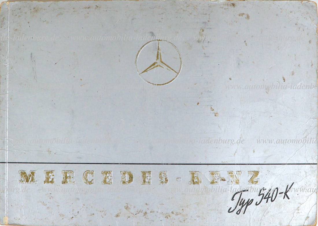MERCEDES-BENZ Sales catalog Mercedes-Benz Type 540K, 28 pages, with signs of wear on the cover (1 of 1)