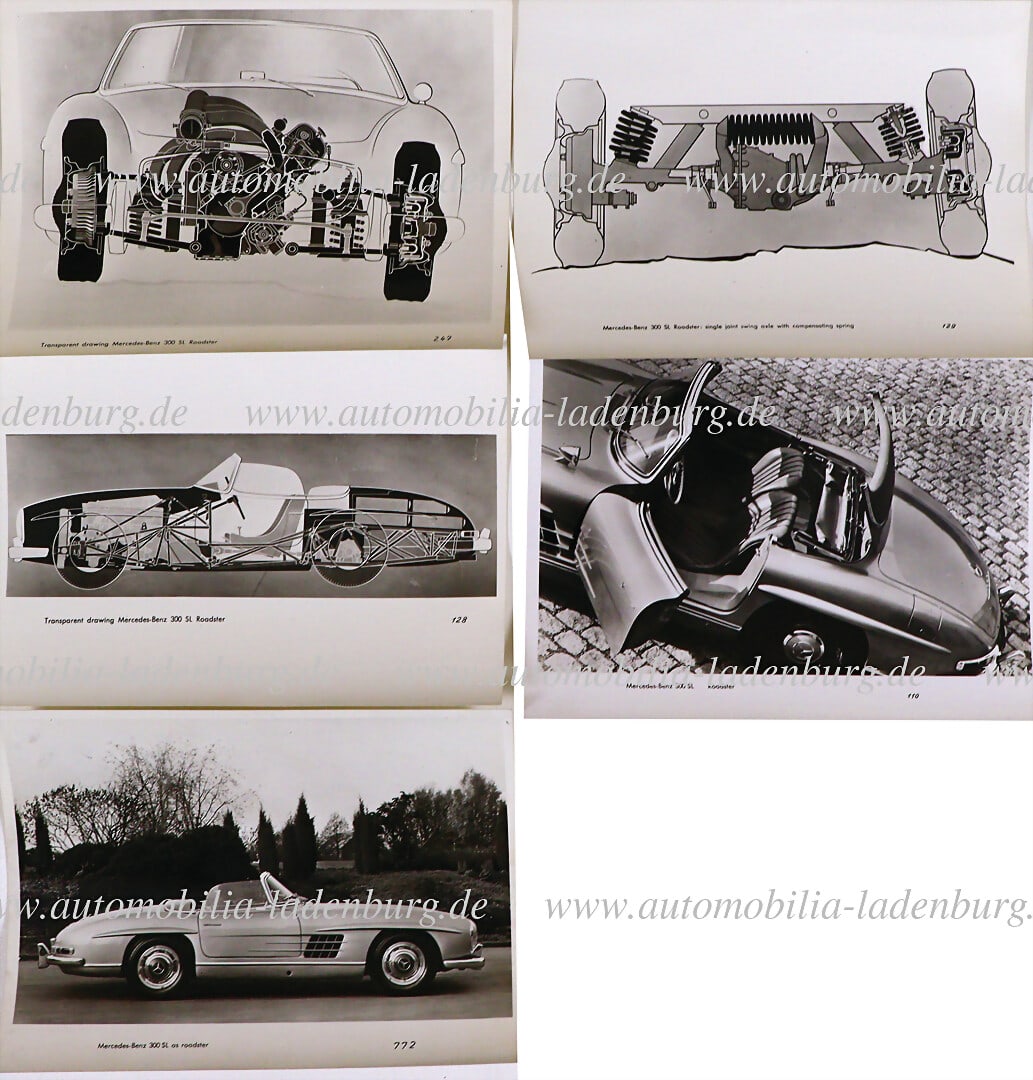 MERCEDES-BENZ Mixed lot of 5 original b/w photos / factory photos, Mercedes-Benz Type 300SL (1 of 1)