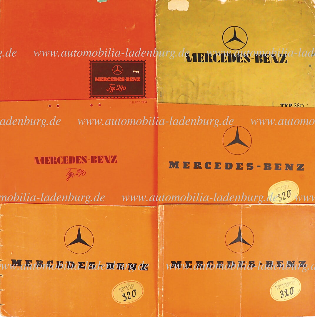 MERCEDES-BENZ Collection of 7 sales catalogs including 4x Mercedes-Benz Type 320, 1x Type 380, 2x: MERCEDES-BENZ Collection of 7 sales catalogs including 4x Mercedes-Benz Type 320, 1x Type 380, 2x Type 290, with signs of use German Description MERCEDES-BENZ Konvolut 7 Verkaufskataloge darunter 4x M