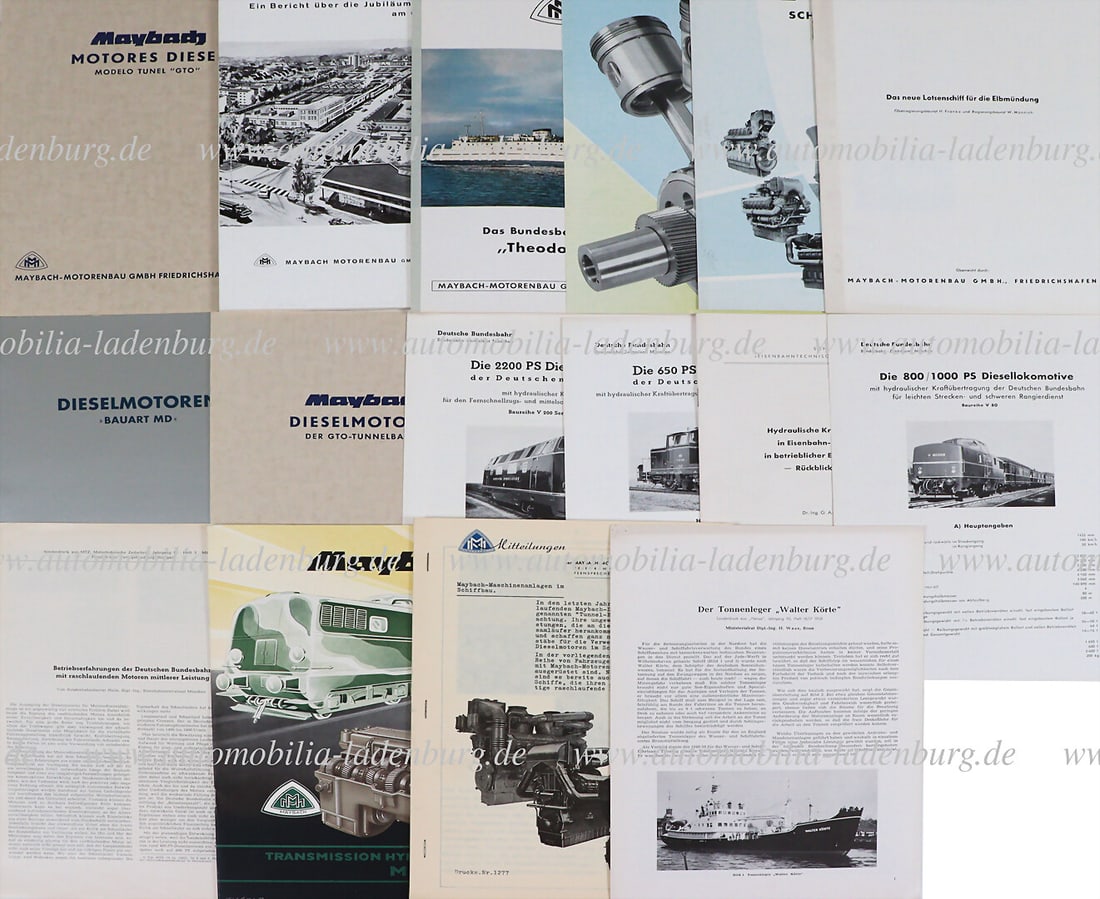 MERCEDES-MAYBACH Mixed lot of 17 pcs. brochures "Mercedes-Maybach-Motorenbau", 1960, including (1 of 1)