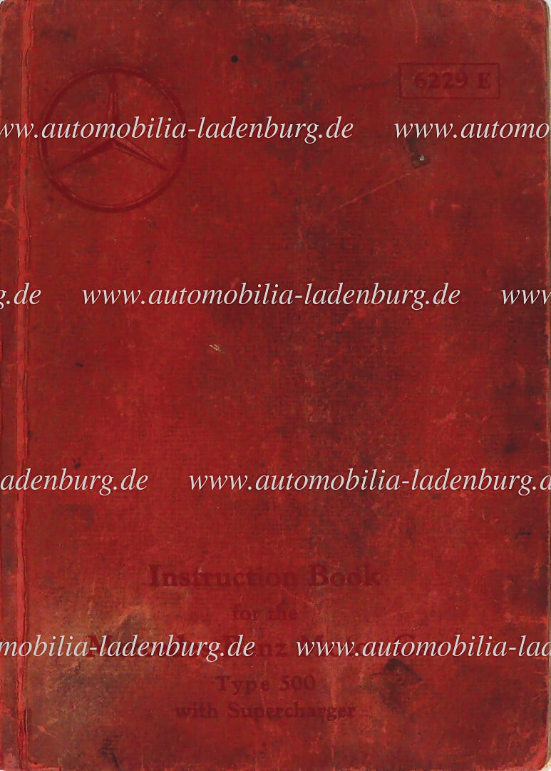 MERCEDES-BENZ Operating instructions for Mercedes-Benz Type 500 (6229E), edition 1934, English text, (1 of 1)