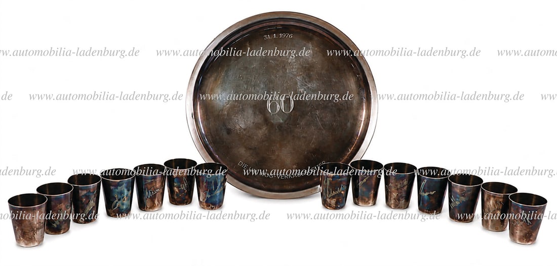 MERCEDES-BENZ / UNIMOG / HANS HAUSER Mixed lot of 15 pieces, consisting of 14 silver mugs and a (1 of 1)