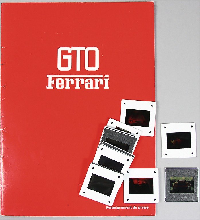 FERRARI Italy 1984, press kit Ferrari GTO, 28 pages,: FERRARI Italy 1984, press kit Ferrari GTO, 28 pages, print number 0.5M/2/84, with 12 slides, good condition German Description FERRARI Italien 1984, Pressemappe Ferrari GTO, 28 Seiten, Drucknummer 0.5