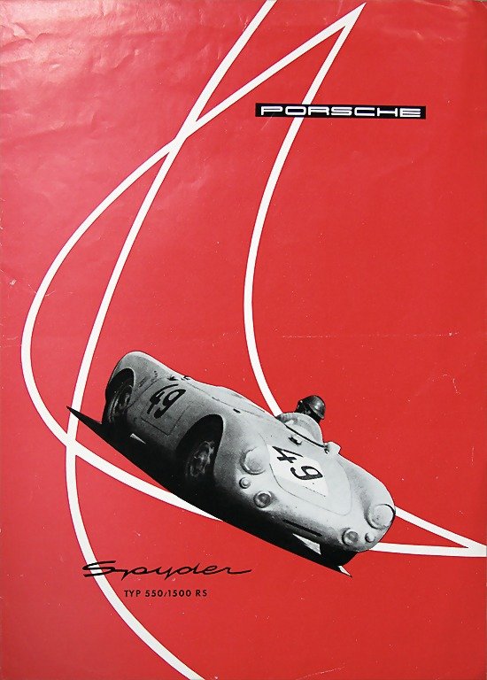 PORSCHE one page flyer Spyder type 550/1500 RS, German: PORSCHE one page flyer Spyder type 550/1500 RS, German text, condition 2-3 German Description PORSCHE Einblattprospekt Spyder Typ 550/1500 RS, deutscher Text, Zust. 2-3
