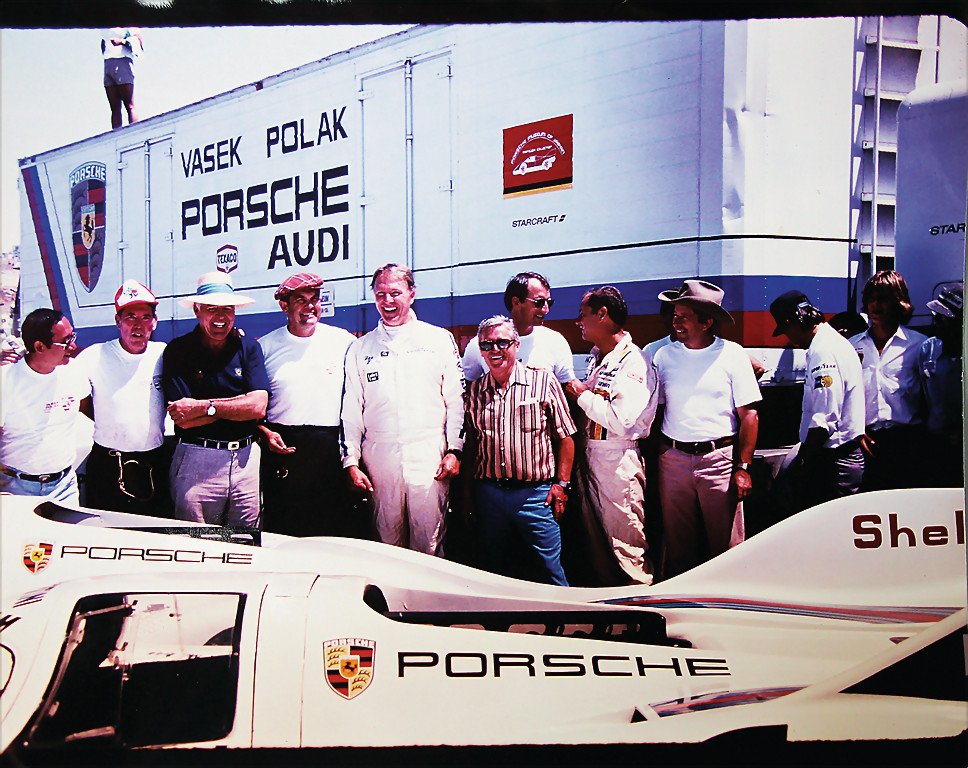 MANFRED JANTKE, ex Porsche sport and chief press: MANFRED JANTKE, ex Porsche sport and chief press officer and race organisator original color photo Porsche/Vasek Polak racing team, 25 x 20 cm German Description MANFRED JANTKE, EX PORSCHE SPORT- UND