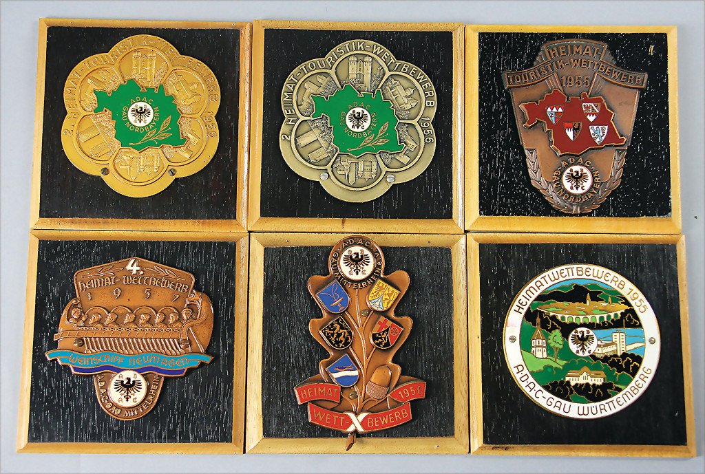 mixed lot of 6 badges, 3 x "Heimat Touristik-Wettbewerb (1 of 1)
