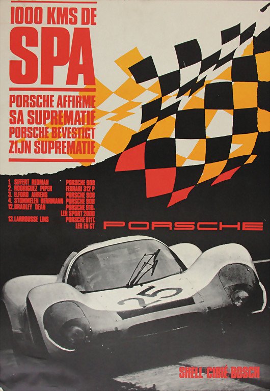 PORSCHE racing poster "1000 kms de Spa", design by (1 of 1)