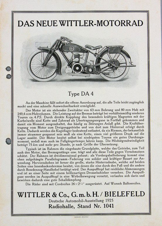 WITTLER & Co., GmbH/Bielefeld 1925, one page flyer "Das (1 of 1)