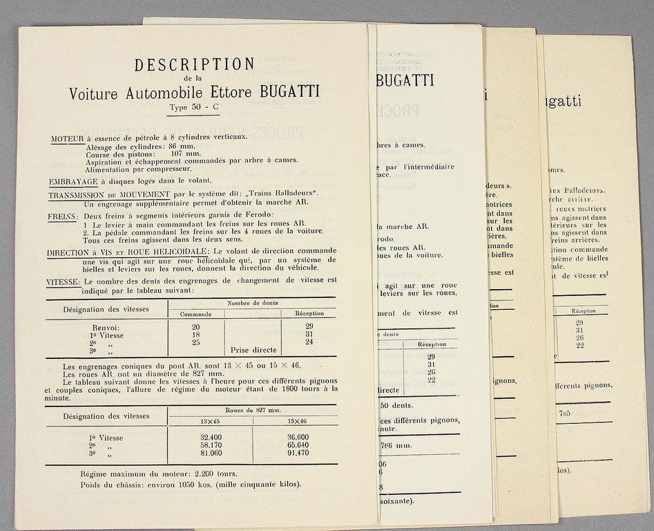 BUGATTI mixed lot of 14 blank acknowledgements of (1 of 1)