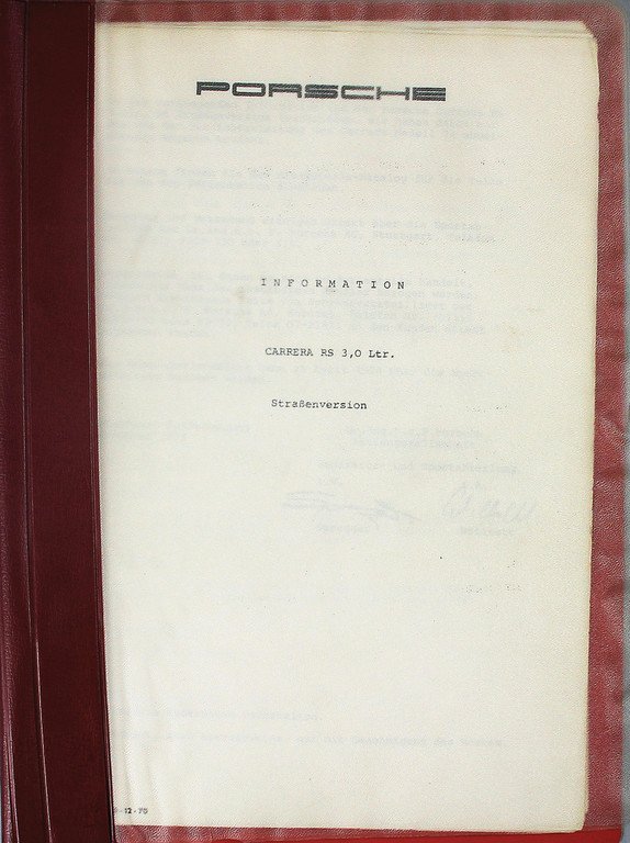 PORSCHE November 1973, information Carrera RS 3.0 (1 of 1)