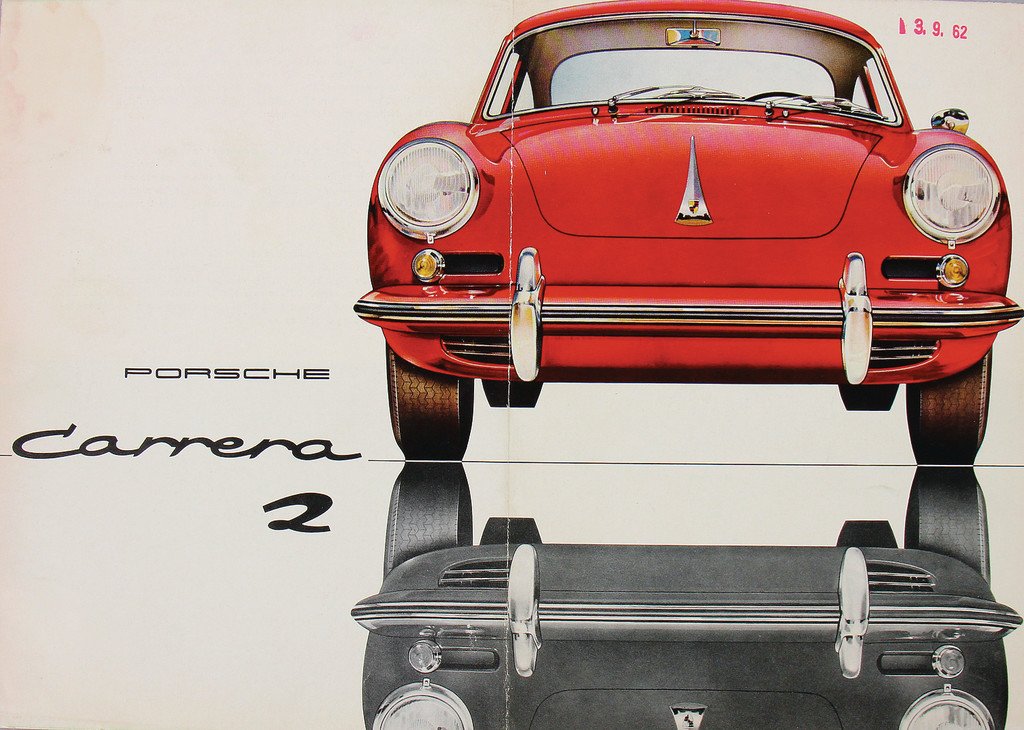 PORSCHE 1962, sales brochure type Carrera 2, 4 pages, (1 of 1)