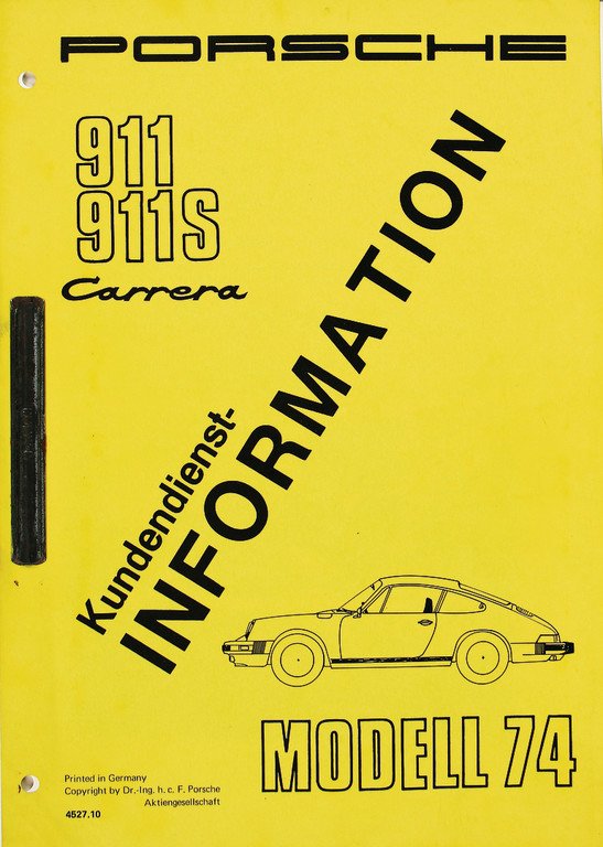 PORSCHE customer service information model 74, for (1 of 1)