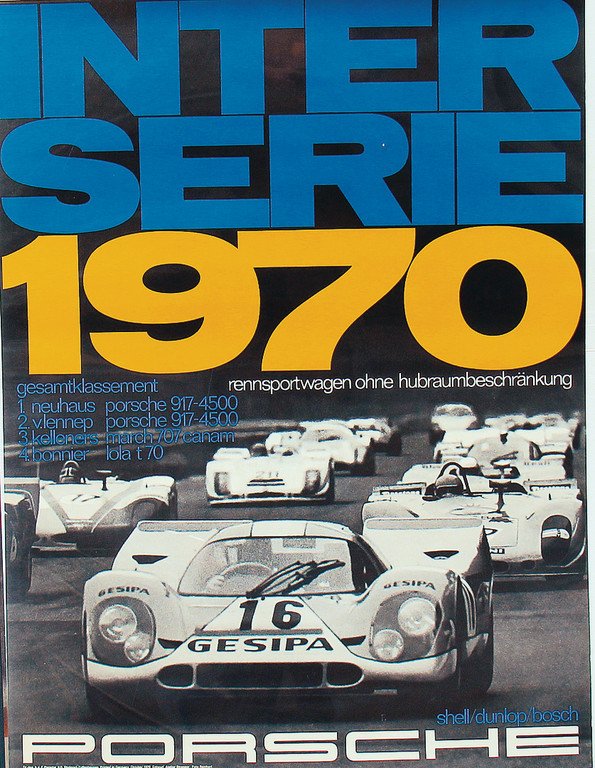 PORSCHE racing poster "Interserie 1970" design by (1 of 1)