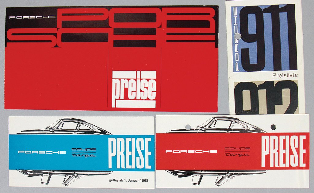 PORSCHE mixed lot 4x price lists, No. 1: 1968 (W024), (1 of 1)