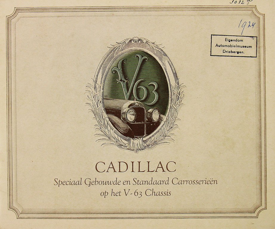 CADILLAC V63, brochure from 1924, 24 pages, Dutch text, (1 of 1)