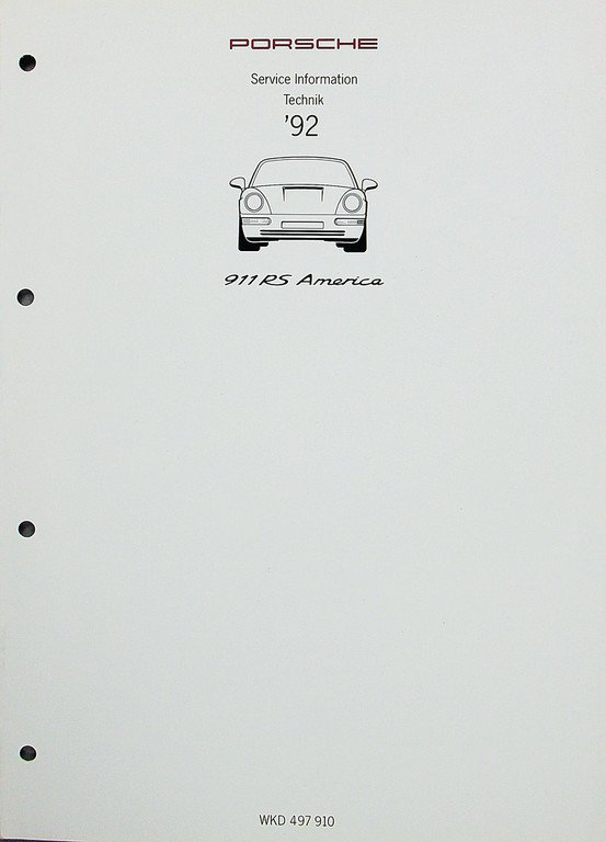 PORSCHE Service information technology Porsche 911 RS (1 of 1)